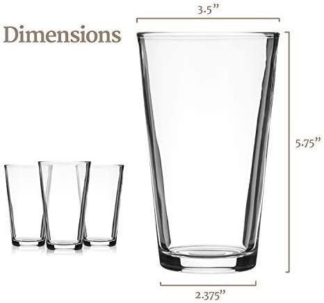 Mainstream Source Classic Pint Glasses – 16oz Pint Glass Set  w/Classic Design for Beer, Margaritas, Sodas & More, Premium Freeze Beer  Glasses Set, Restaurant Quality Glassware (Set of 4): Beer