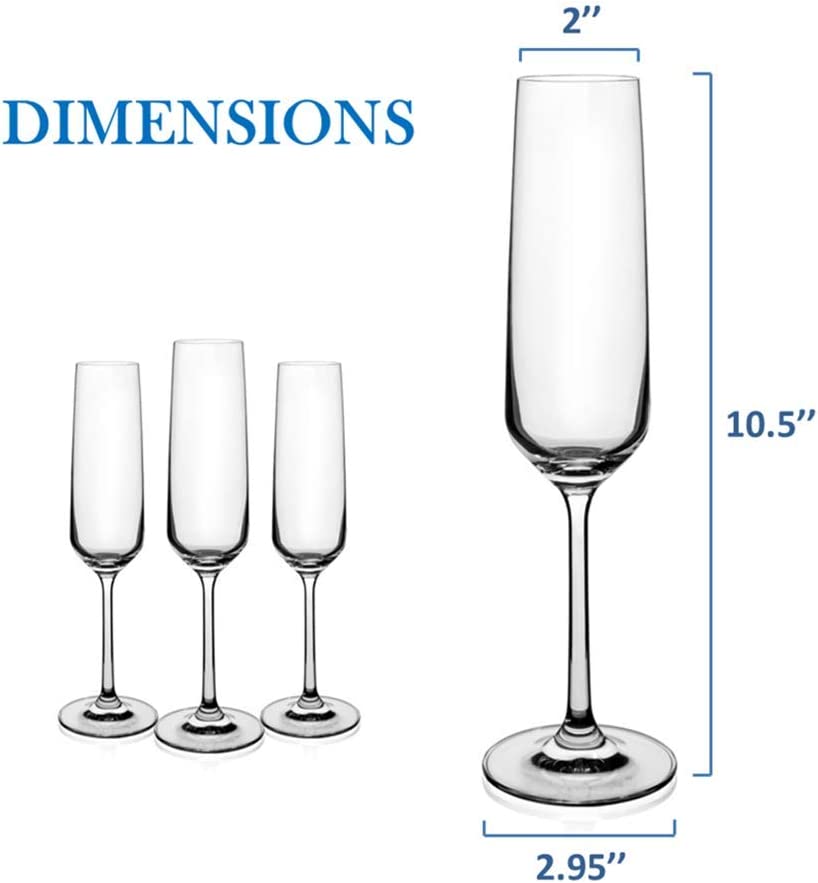 Crystal Champagne Glasses (6 Pack)